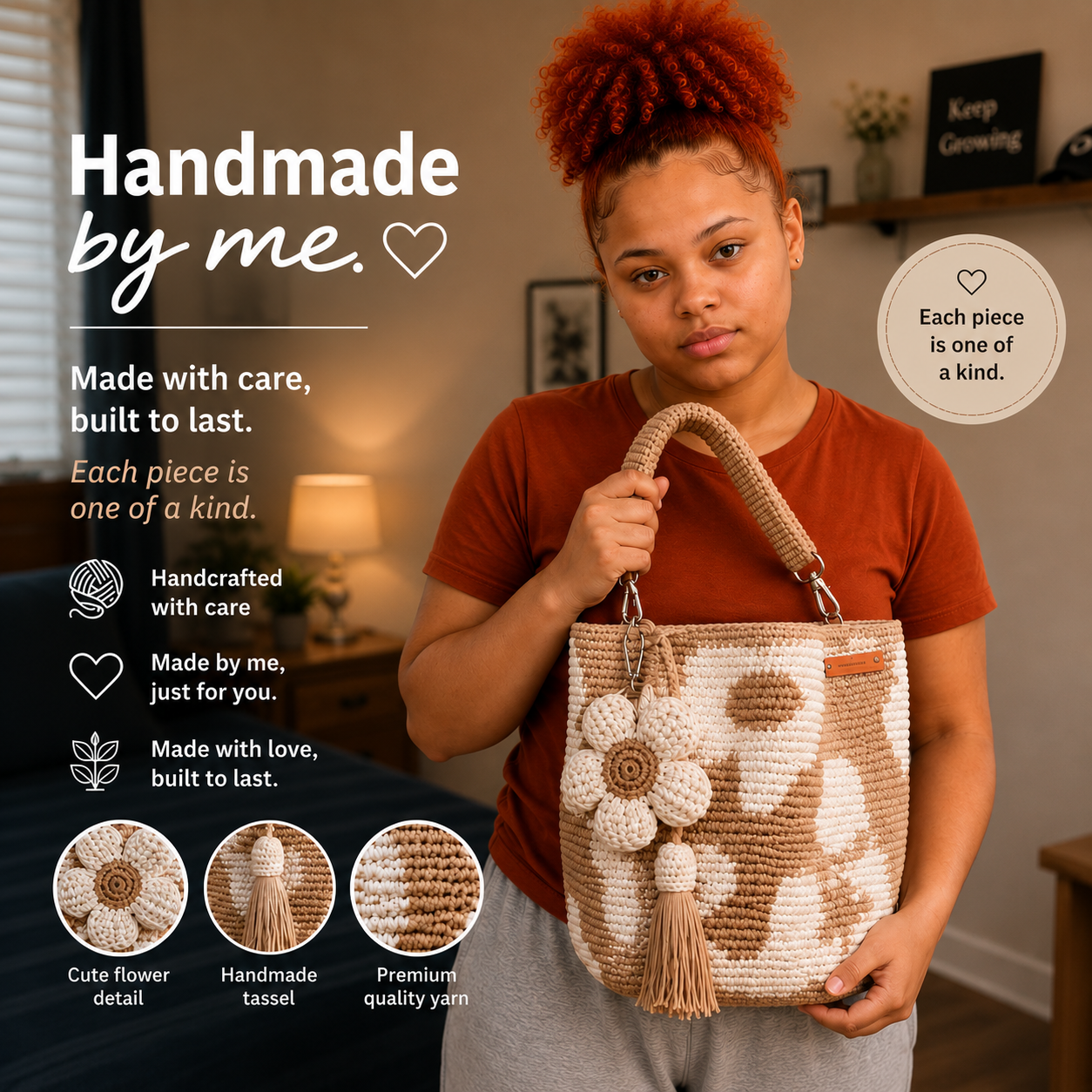 Handmade Crochet Flower Bag